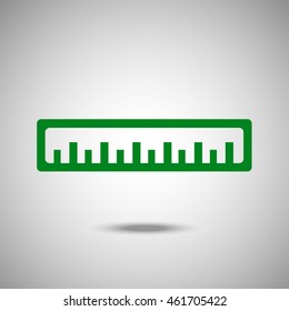 Pencil scaling icon. Flat style. Grey background. Vector illustration.