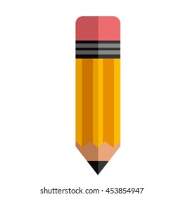 pencil school gray object icon vector illustration