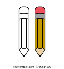 Pencil school isolated icon vector