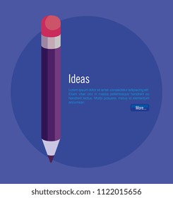 pencil school isometric icon