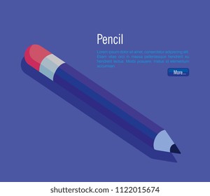 pencil school isometric icon