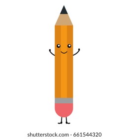 pencil school kawaii character