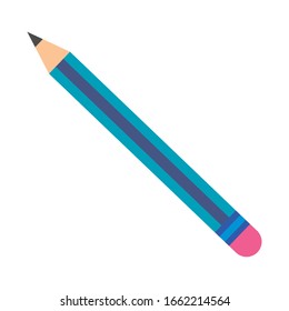 pencil school supply flat style icon vector illustration design
