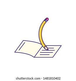 pencil school supply writing in paper