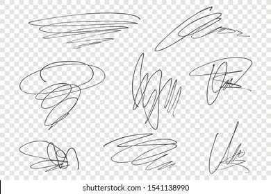 Pencil scrawls vector illustrations set