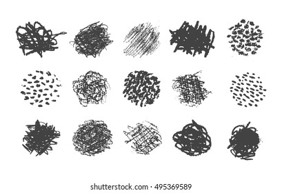 Pencil scribble brush pack, various textures for illustration shading