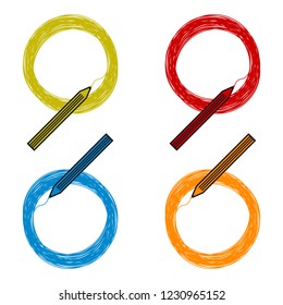 Pencil Scribble Line - Text Highlighter - Vector Illustration - Isolated On White Background