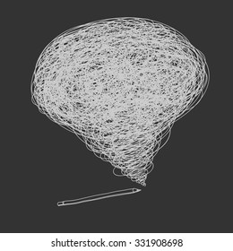 Pencil scribble random drawing, insert text in doodle area, vector