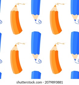 pencil seamless pattern. coloring consept. schoool theme vector background