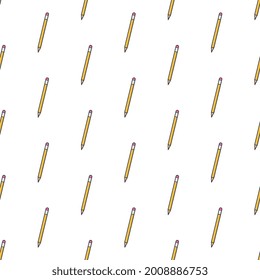 Patrón De Lápiz Sin Margen Sobre Un Fondo Blanco. Ilustración Del Vector Temático Escolar Y Oficinas