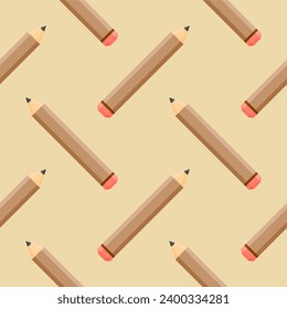pencil seamless pattern vector illustration. Vector kids pattern , Back to school . Design for fashion , fabric, textile, wallpaper, cover , wrapping and all prints