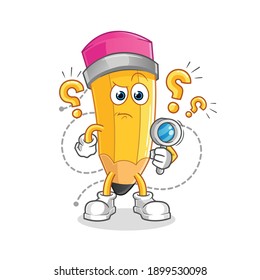 ilustración de la búsqueda con lápiz. vector de caracteres