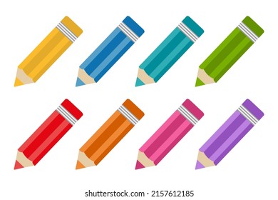
Pencil set color. Back to school items 
Vector illustration