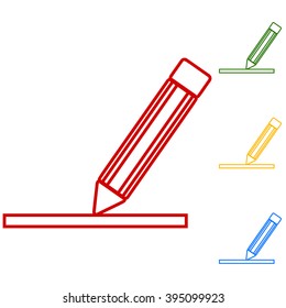 Pencil. Set of line icons