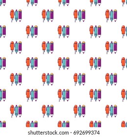 Pencil set pattern in cartoon style. Seamless pattern vector illustration