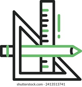 Pencil and Set Square icon vector image. Suitable for mobile application web application and print media.
