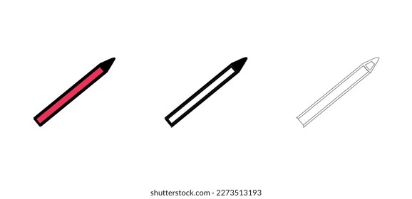 pencil set vector type icon