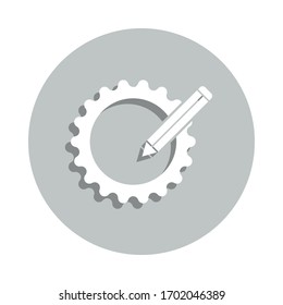 pencil setting badge icon. Simple glyph, flat vector of web icons for ui and ux, website or mobile application