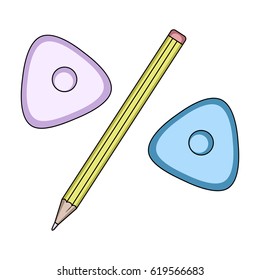 Pencil and sewing wash.Sewing or tailoring tools kit single icon in cartoon style vector symbol stock illustration.