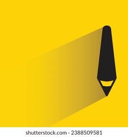 pencil with shadow on yellow background