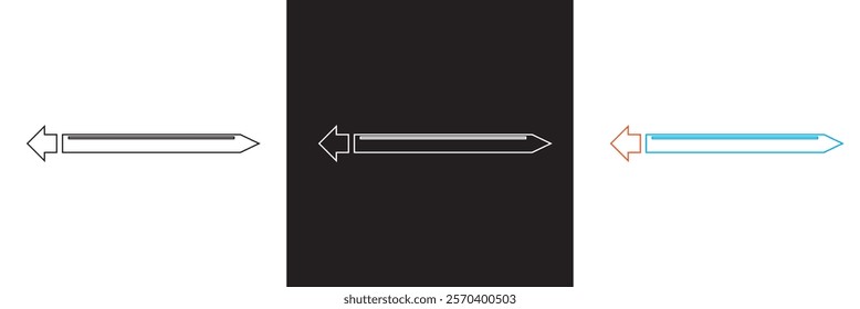 Pencil in the shape of an arrow pointer.   isolated on white and black background. vector illustration. EPS 10
