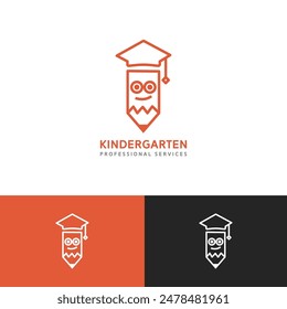 a pencil shape geek icon education logo in vector art work 