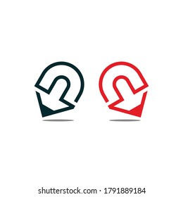 pencil shape shadow geometric line logo vector