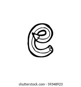 dibujo de la letra E en forma de lápiz