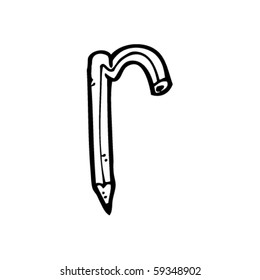dibujo de la letra R en forma de lápiz