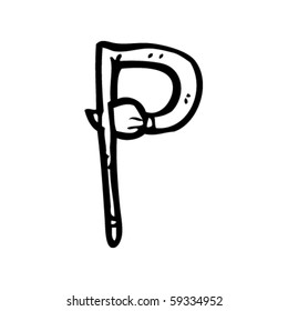 letra en forma de lápiz P