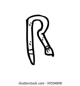 pencil shaped letter R