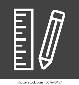 Pencil, sharp, ruler icon vector image.Can also be used for art and designing. Suitable for mobile apps, web apps and print media.
