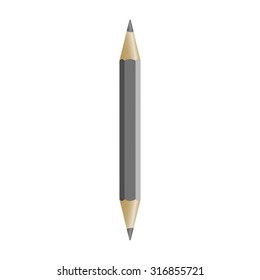 pencil sharpened on both sides, vector