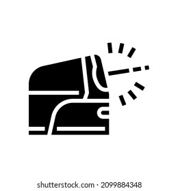 Bleistiftschärfer automatisch die Symbolvektorgrafik. Bleistiftschärfer wird automatisch signiert. isoliertes Kontursymbol