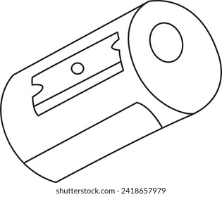 Pencil sharpener black and white vector line art illustration