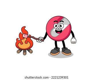 pencil sharpener burning a marshmallow Illustration 
