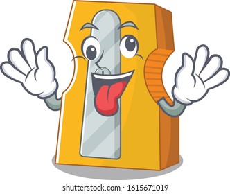 Pencil sharpener Cartoon character style with a crazy face