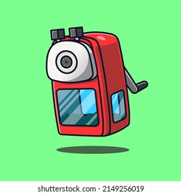 Pencil sharpener cartoon icon illustration