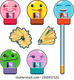 pencil sharpener in cartoon style