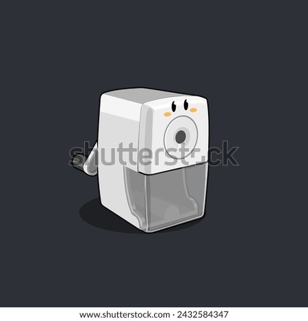 pencil sharpener cartoon is waiting for his favorite food