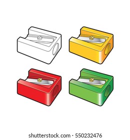 pencil sharpener color variations-vector drawing