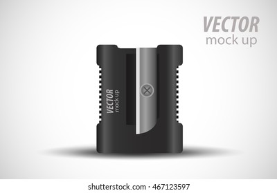 Pencil Sharpener Of Corporate Identity And Branding Stationery Templates. Illustration Isolated On White Background. Mock Up Template Ready For Your Design. Vector illustration