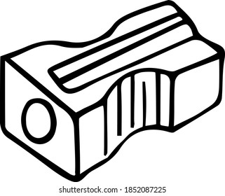 
pencil sharpener drawn black lines