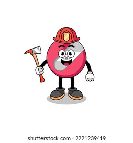  pencil sharpener firefighter Mascot Illustration