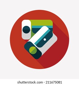 Pencil sharpener flat icon with long shadow,eps10