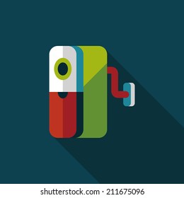 Pencil sharpener flat icon with long shadow,eps10