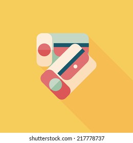 Pencil sharpener flat icon with long shadow,eps10