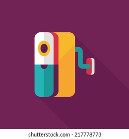 Pencil sharpener flat icon with long shadow,eps10