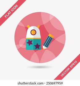 Pencil sharpener flat icon with long shadow,eps10
