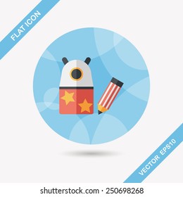 Pencil sharpener flat icon with long shadow,eps10